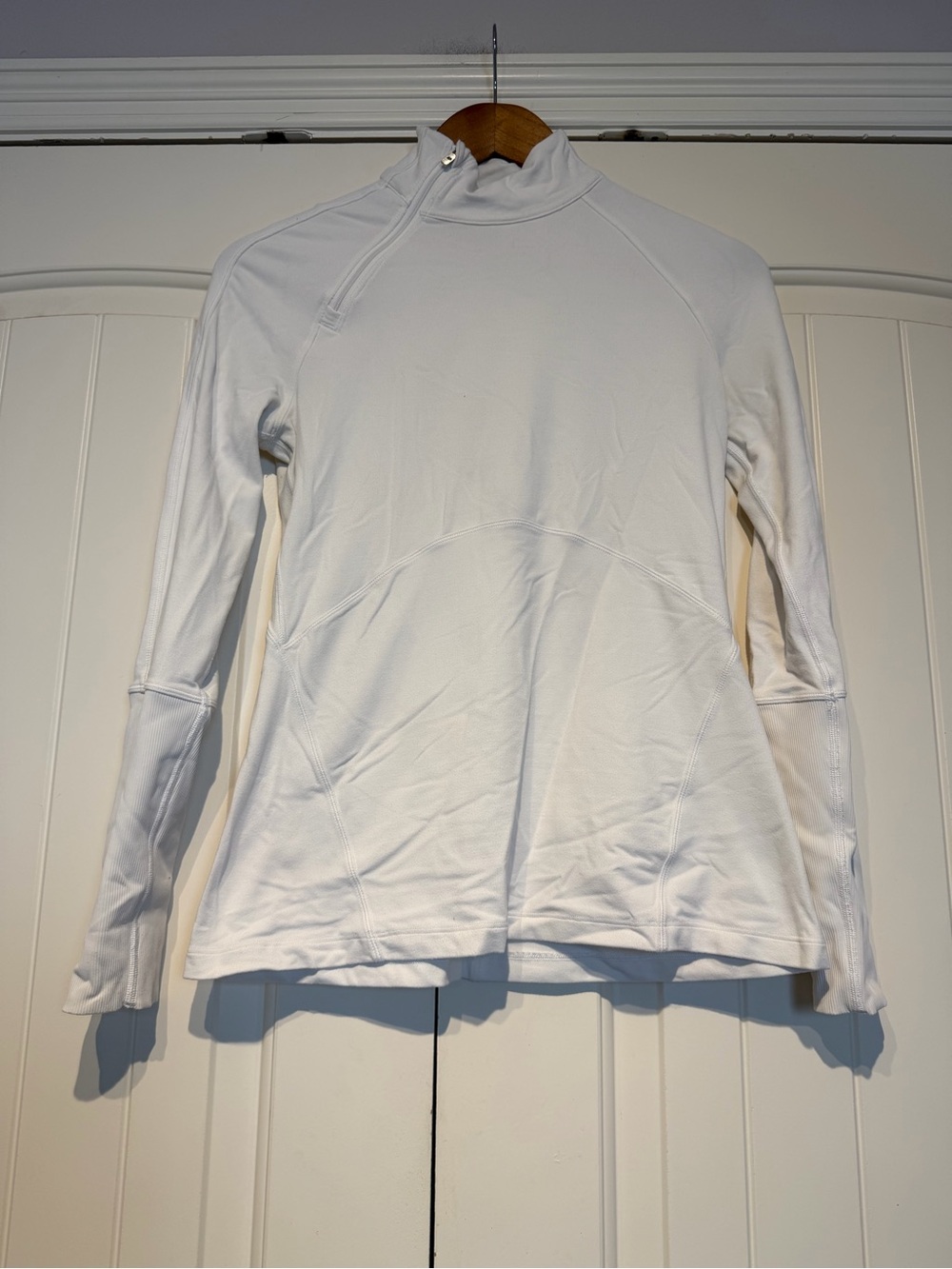 lululemon athletica White Long-Sleeve Quarter Zip Pullover Size 8